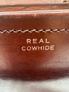 Nice vintage leather classic medium size suitcase briefcase case very light