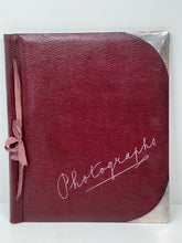 Load image into Gallery viewer, LARGE vintage burgundy leather photo album with solid silver corners c.1906

