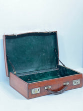 Load image into Gallery viewer, Fantastic vintage top grain leather military suitcase briefcase by Army &amp; Navy
