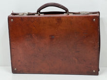 Load image into Gallery viewer, Fantastic vintage top grain leather military suitcase briefcase by Army &amp; Navy
