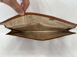 Superb vintage honey tan leather travelling collars wallet