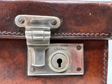 Load image into Gallery viewer, Fantastic vintage top grain leather military suitcase briefcase by Army &amp; Navy
