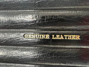 Unique vintage black leather cigar case flexible size