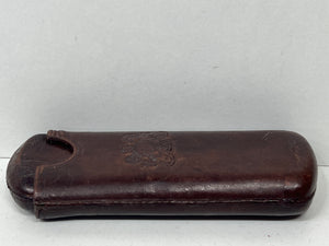 Rare victorian antique leather cigar case c. 1860