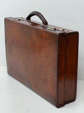 Load image into Gallery viewer, Fantastic vintage top grain leather military suitcase briefcase by Army &amp; Navy
