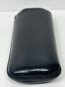 Unique vintage black leather English  made TWIN cigar case C.1920