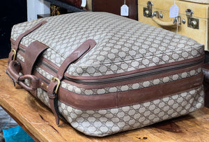 Gorgeous GUCCI SUPREME vintage leather monogram  LARGE travel suitcase +KEY