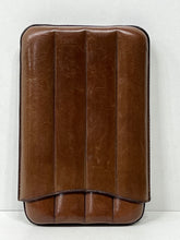 Load image into Gallery viewer, Superb vintage brown leather cigar case for 4 cigars
