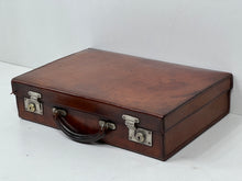 Load image into Gallery viewer, Fantastic vintage top grain leather military suitcase briefcase by Army &amp; Navy
