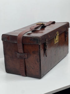 Rare bespoke LARGE antique solid English leather cartridge case c.1880