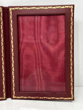 Load image into Gallery viewer, Exquisite vintage burgundy leather photo picture frame by Harrods
