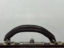 Load image into Gallery viewer, Superb antique Edwardian  chocolate brown leather Gladstone kit bag
