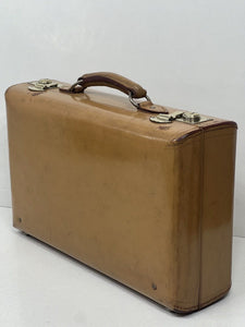 Stunning Art Deco vintage honey tan leather briefcase  small suitcase