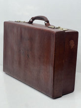 Load image into Gallery viewer, Superb antique  leather suitcase large briefcase by John Pound &amp;CO
