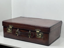 Load image into Gallery viewer, Antique solid leather motoring car suitcase by S. Last New Bond Street
