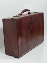 Load image into Gallery viewer, Superb antique  leather suitcase large briefcase by John Pound &amp;CO
