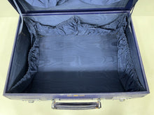 Load image into Gallery viewer, Elegant vintage indigo blue leather overnight suitcase by Mappin &amp; Webb Ltd+KEY
