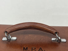 Load image into Gallery viewer, Stunning vintage top grain leather vanity train overnight case+ original tray
