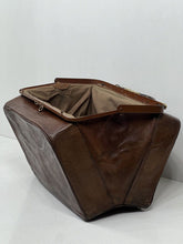 Load image into Gallery viewer, Charming antique Edwardian brown solid leather Gladstone doctor&#39;s bag
