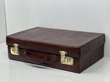 Load image into Gallery viewer, Superb antique  leather suitcase large briefcase by John Pound &amp;CO
