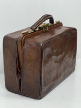 Load image into Gallery viewer, Charming antique Edwardian brown solid leather Gladstone doctor&#39;s bag
