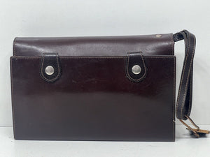 Beautiful vintage brown leather document money bag wallet by KOUROS