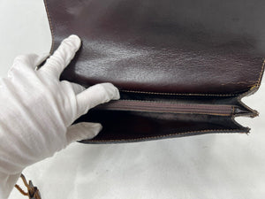 Beautiful vintage brown leather document money bag wallet by KOUROS