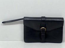 Load image into Gallery viewer, Elegant vintage black leather document and money bag wallet by BALLY
