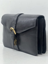 Load image into Gallery viewer, Elegant vintage black leather document and money bag wallet by BALLY
