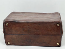 Load image into Gallery viewer, Charming antique Edwardian brown solid leather Gladstone doctor&#39;s bag
