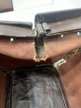 Load image into Gallery viewer, Superb antique Edwardian  chocolate brown leather Gladstone kit bag
