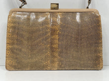 Load image into Gallery viewer, Exquisite vintage cream beige lizard skin leather handbag by Mappin &amp;Webb
