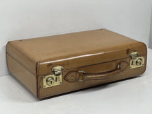 Load image into Gallery viewer, Stunning Art Deco vintage honey tan leather briefcase  small suitcase
