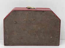 Load image into Gallery viewer, Fabulous vintage vibrant red leather jewellery box unusual shape
