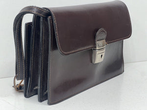 Beautiful vintage brown leather document money bag wallet by KOUROS