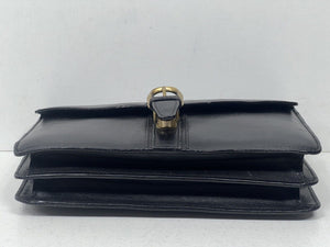 Elegant vintage black leather document and money bag wallet by BALLY