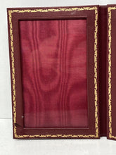 Load image into Gallery viewer, Exquisite vintage burgundy leather photo picture frame by Harrods
