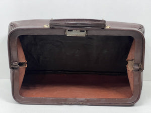 Superb antique Edwardian  chocolate brown leather Gladstone kit bag