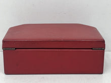 Load image into Gallery viewer, Fabulous vintage vibrant red leather jewellery box unusual shape
