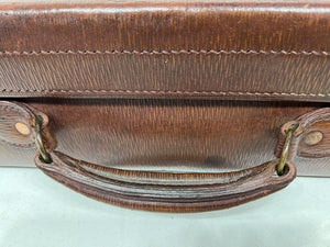 Superb antique  leather suitcase large briefcase by John Pound &CO