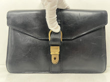 Load image into Gallery viewer, Elegant vintage black leather document and money bag wallet by BALLY
