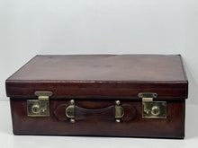 Load image into Gallery viewer, Antique solid leather motoring car suitcase by S. Last New Bond Street
