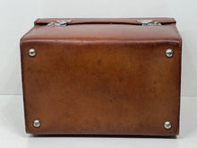 Load image into Gallery viewer, Stunning vintage top grain leather vanity train overnight case+ original tray
