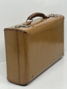 Stunning Art Deco vintage honey tan leather briefcase  small suitcase