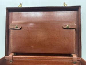 Exquisite vintage English bridle hide leather briefcase by Barrow & Hepburn