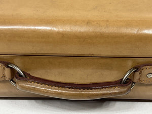 Stunning Art Deco vintage honey tan leather briefcase  small suitcase