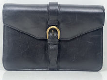 Load image into Gallery viewer, Elegant vintage black leather document and money bag wallet by BALLY
