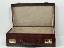 Load image into Gallery viewer, Superb antique  leather suitcase large briefcase by John Pound &amp;CO
