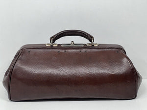 Superb antique Edwardian  chocolate brown leather Gladstone kit bag