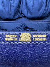 Load image into Gallery viewer, Elegant vintage indigo blue leather overnight suitcase by Mappin &amp; Webb Ltd+KEY
